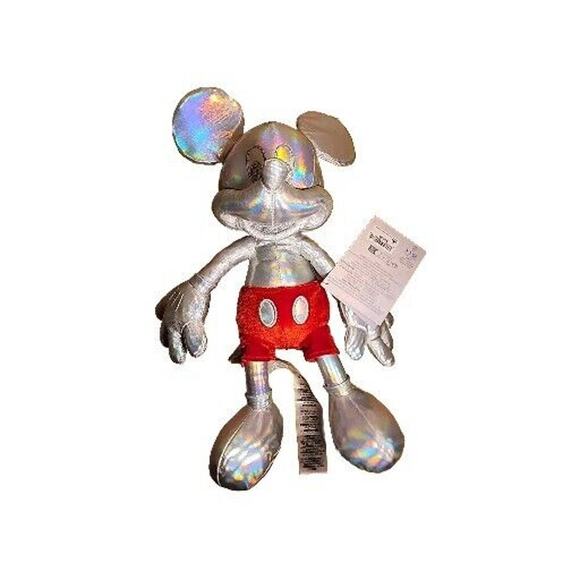 New With Tag Mickey Mouse Disney 100 Years Of Wonder Platinum Plush Disney Parks - Picture 4 of 9